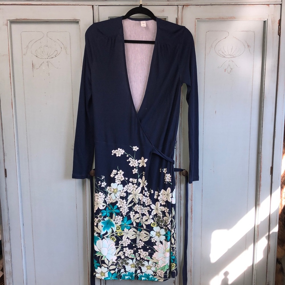 Old Navy long sleeve wrap dress SzM